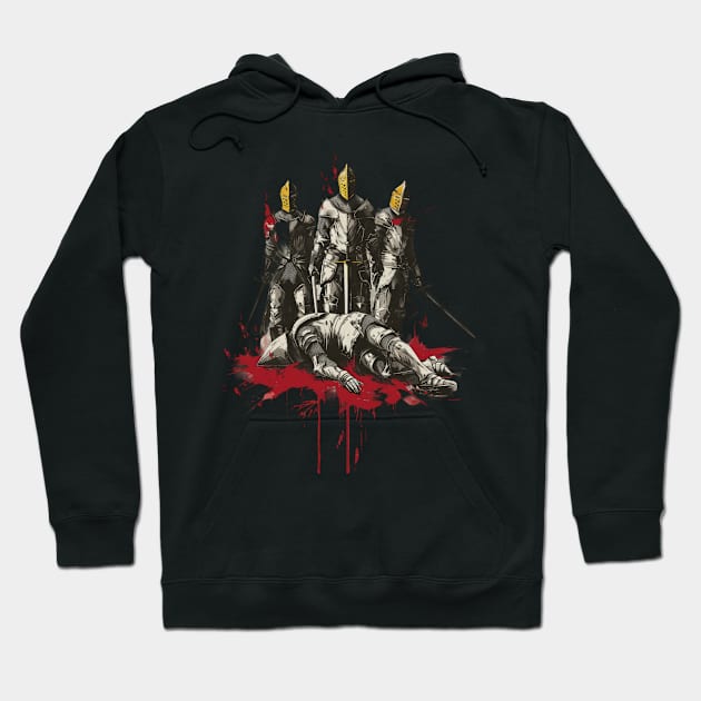 Dark Souls Treacherous Terrain Hoodie by Skeleton. listening to music